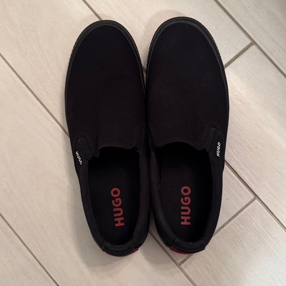 Hugo Boss Men's Black Canvas Slip-Ons - Picture 3 of 5